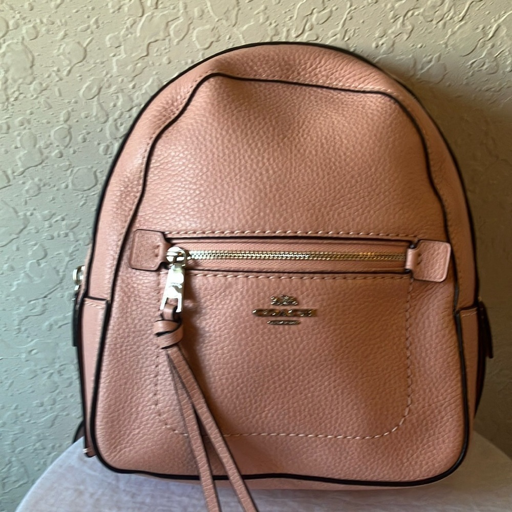 Coach: Pink Andi (F30530) Mini Leather Backpack- Silver Tone - Picture 15 of 16